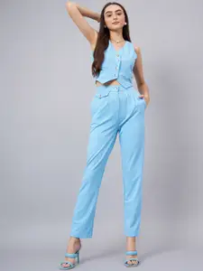 Orchid Hues V-Neck Top With Flared Trouser