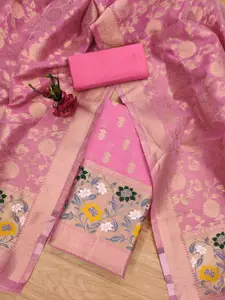 KALINI Ethnic Motif Woven Design Cotton Silk Unstitched Dress Material