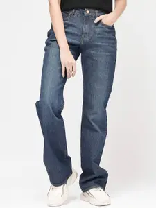 RAREISM Women Comfort Bootcut Clean Look Light Fade Stretchable Jeans
