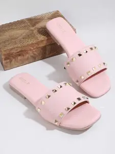 Gibelle Embellished Open Toe Flats