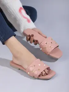 Gibelle Embellished Open Toe Flats