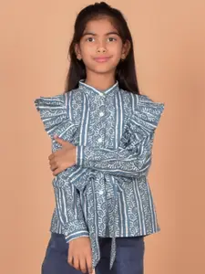 BAESD Girls Relaxed Fit Striped Cotton Casual Shirt