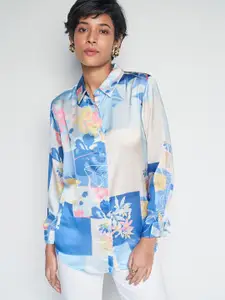AND Floral Print Shirt Style Top