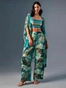 AND Printed Top Shrug With Trousers Co-Ords