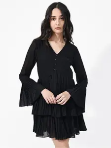 RAREISM Bell Sleeves Fit & Flare Dress