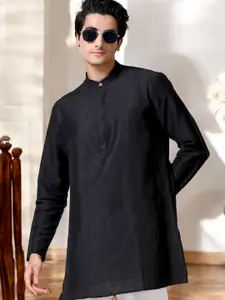 TATTVA Geometric Embroidered Mandarin Collar Straight Kurta