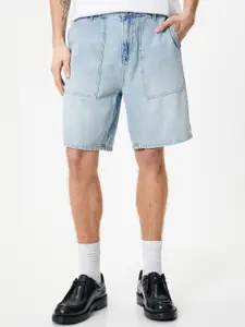 Koton Men Loose Fit Mid-Rise Cotton Denim Shorts