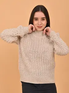 NoBarr Women Cable Knit Crop Pullover