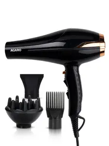 Agaro HD-1130 Professional Hair Dryer with AC Copper Motor 2000 W - Black