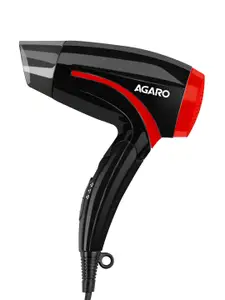 Agaro HD1177 Lightweight Hair Dryer with 1000 Watts Copper Motor - Black & Red
