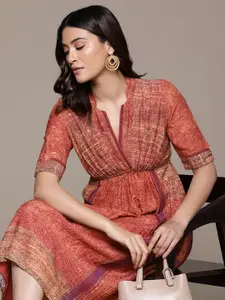 Ritu Kumar Printed A-Line Midi Dress