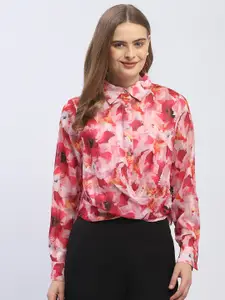 Madame Floral Print Shirt Style Top