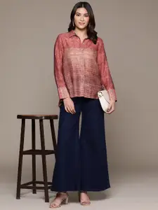 Ritu Kumar Printed Shirt Style Longline Top