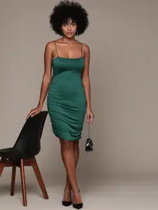 bebe Future Glam Cut-Out Ruched Bodycon Dress