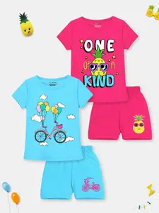 Trampoline Girls Pack of 2 Printed T-shirt With Shorts