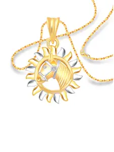 Vighnaharta Gold-Plated Circular Pendants with Chains
