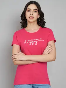 Trend Level Women Typography Printed Applique T-shirt