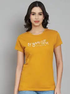 Trend Level Women Typography Printed Applique T-shirt