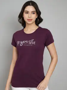 Trend Level Women Typography Printed Applique T-shirt