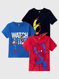 KUCHIPOO Boys Pack Of 3 Avengers Printed  T-shirt