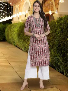 7Threads Geometric Printed Kurta