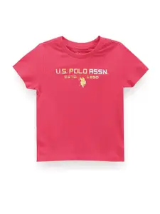 U.S. Polo Assn. Kids Boys Typography Printed Short Sleeves Cotton T-shirt