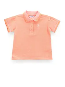 U.S. Polo Assn. Kids Girls Striped Polo Collar T-shirt