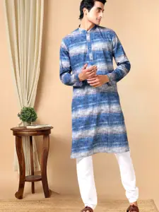TATTVA Mandarin Collar Striped Kurta