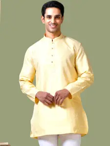 TATTVA Woven Design Mandarin Collar Straight Kurta