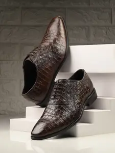 CARLO ROMANO Men Textured Leather Formal Derbys