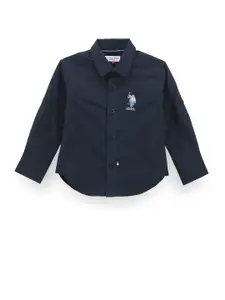 U.S. Polo Assn. Kids Boys Spread Collar Pure Cotton Classic Fit Casual Shirt