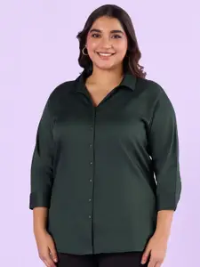 Big Hello - The Plus Life   Spread Collar Cotton Casual Shirt