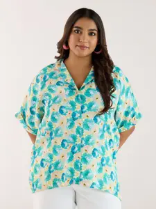 BIG HELLO Plus Size Floral Printed Casual Shirt
