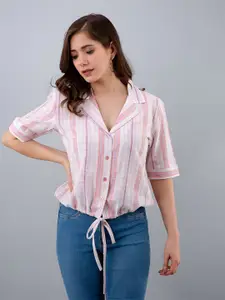 Fab Star Striped Cotton Shirt Style Top