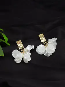 PRIVIU Gold-Plated Floral Drop Earrings