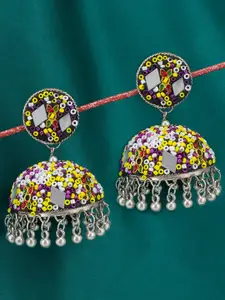 PRIVIU Artificial Beads Beaded Dome Shaped Jhumkas Earrings