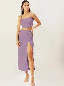 DressBerry Crop Top With High Slit Skirt Co-Ords