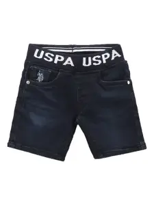 U.S. Polo Assn. Kids Boys Mid-Rise Pure Cotton Denim Shorts
