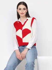 WINDROP SOLUTIONS Women Colourblocked Sweater Vest