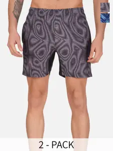 NEVER LOSE Men Pack Of 2  Printed Sports Shorts