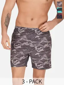 NEVER LOSE Men Pack Of 2  Camouflage Printed Sports Shorts