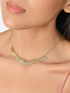 ToniQ Gold-Plated Coin Charm Copper Necklace