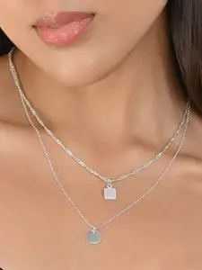 ToniQ Silver-Plated 2-Layered Necklace