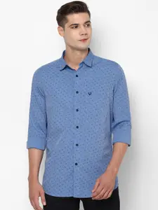 Allen Solly Micro Ditsy Printed Slim Fit Spread Collar Cotton Curved Casual Shirt