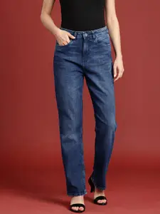 all about you Women Straight Fit High-Rise Light Fade Stretchable Jeans