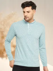 WILD WEST Men Mandarin Collar Pockets T-shirt