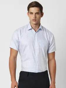 Van Heusen Checked Spread Collar Long Sleeves Cotton Regular Fit Formal Shirt