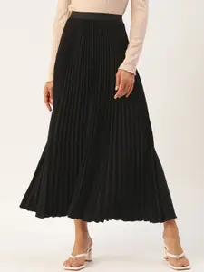 WISSTLER Accordian Pleated Maxi Flared Skirt