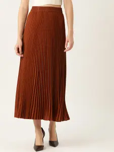 WISSTLER Pleated Flared Midi Skirt