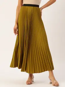 WISSTLER Accordian Pleated Maxi Flared Skirt